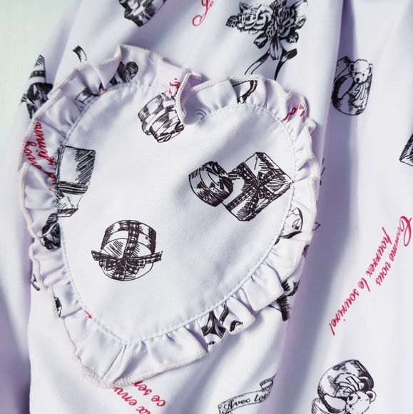 NWT Ank Rouge Japan Heart Frill Pastel Bear Present Gift Pattern Mini Skirt - Picture 2 of 6